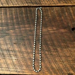 Silpada silver oval bead necklace.